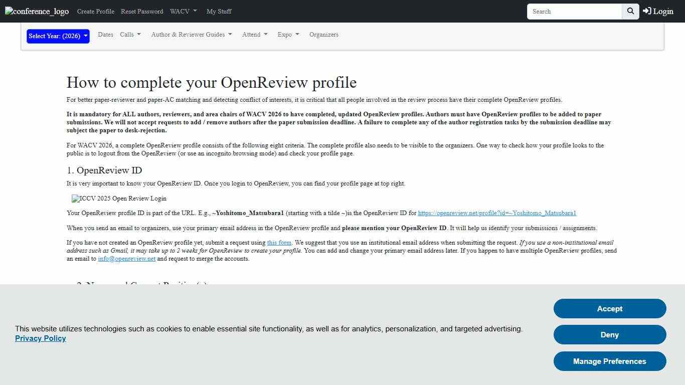Complete Your Open Review Profile